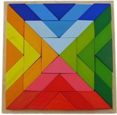 Dřevěný hlavolam mozaika Tangram čtverec