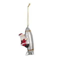 Clayre & Eef Závěsná ozdoba - Santa na raketě