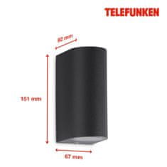 BRILONER BRILONER TELEFUNKEN venkovní nástěnné svítidlo 15,1 cm 2xGU10 5W 400lm antracit IP44 TF 308005TF