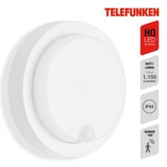 BRILONER BRILONER TELEFUNKEN LED venkovní nástěnné svítidlo s čidlem, pr. 17 cm, 12 W, bílé TF 315306TF