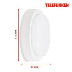 BRILONER BRILONER TELEFUNKEN LED venkovní nástěnné svítidlo s čidlem, pr. 17 cm, 12 W, bílé TF 315306TF