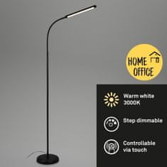 BRILONER BRILONER LED stojací svítidlo, 126,5 cm, LED modul, 6W, 600lm, černá BRILO 1472015