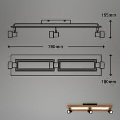 BRILONER BRILONER Stropní svítidlo, 78 cm, 3x GU10, max. 9W, černá BRILO 3764035