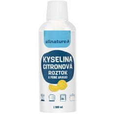 Allnature Kyselina citronová roztok, 1000 ml