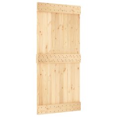 Greatstore Posuvné dveře s kováním 95 x 210 cm masivní borové dřevo