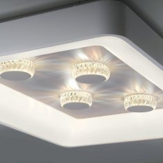 PAUL NEUHAUS LEUCHTEN DIREKT is JUST LIGHT LED stropní svítidlo bílé hranaté křišťálový efekt stmívatelné CCT 2700-5000K LD 14385-16