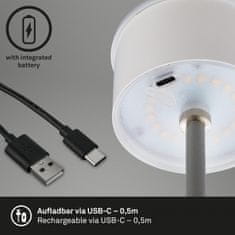 BRILONER BRILONER LED RGB nabíjecí stolní lampa 38 cm 2W 200lm chrom IP44 BRILO 7466018