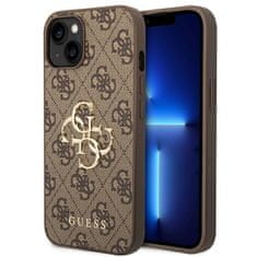 Guess Originální kryt GUESS 4G Big Metal Logo GUHCP14S4GMGBR for Apple iPhone 14 , barva hnědá