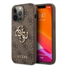 Guess Originální kryt GUESS 4G Big Metal Logo GUHCP13L4GMGBR for Apple iPhone 13 Pro , barva hnědá