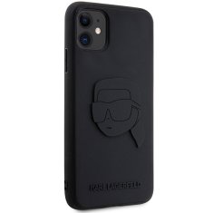 Karl Lagerfeld Originální pouzdro hardcase Rubber Karl Head 3D KLHCN613DRKNK pro Iphone 11/ Xr Black