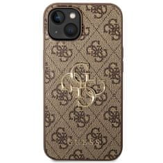 Guess Originální kryt GUESS 4G Big Metal Logo GUHCP14S4GMGBR for Apple iPhone 14 , barva hnědá