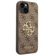 Guess Originální kryt GUESS 4G Big Metal Logo GUHCP14S4GMGBR for Apple iPhone 14 , barva hnědá