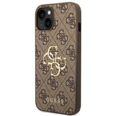 Guess Originální kryt GUESS 4G Big Metal Logo GUHCP14S4GMGBR for Apple iPhone 14 , barva hnědá