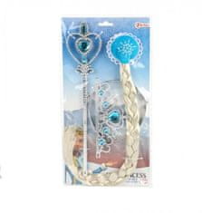 Toi Toys Sada Frozen 3ks / set Frozen Elsa 3ks na kartě - čelenka, hůlka, cop