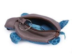 Kraftika 1ks 6 modrá azuro peněženka kožená / klíčenka želva