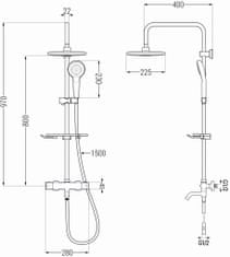 Mexen Kt05 - vanový-sprchový set s termostatickou baterií, bílá (779000593-20)