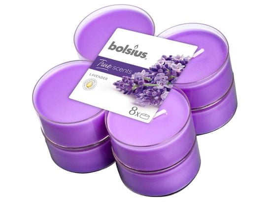 Bolsius Aromatic 2.0 Vonné čajové svíčky Maxi 8ks, Lavender