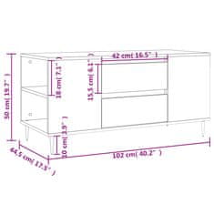 Vidaxl Konferenční stolek kouřový dub 102x44,5x50 cm kompozitní dřevo