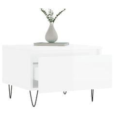 Vidaxl Konferenční stolek lesklý bílý 50 x 46 x 35 cm kompozitní dřevo