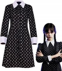 Korbi Vzorované šaty Wednesday Addams, halloweenský kostým, velikost M