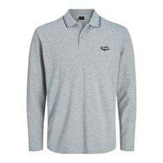 Jack&Jones Pánské polo triko Standard Fit JCOLOGAN 12247033 Light Grey Melange (Velikost L)