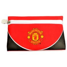 FotbalFans Pouzdro Manchester United FC, černá a červená, bílý zip, 22x13 cm