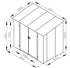 Hardmaister Kovový box na nářadí Kent 222X149 cm studená šedá - Hardmaister