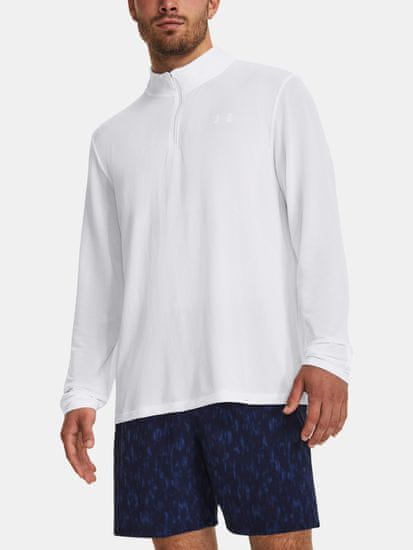 Under Armour Tričko UA SEAMLESS STRIDE 1/4 ZIP-WHT