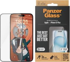 PanzerGlass ochranné sklo pro Apple iPhone 15 Plus, Ultra-Wide Fit