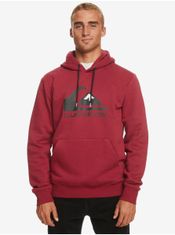 Quiksilver Vínová pánská mikina s kapucí Quiksilver Big Logo XS