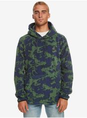 Quiksilver Zeleno-modrá pánská vzorovaná mikina s kapucí Quiksilver Essentials XS