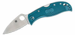 Spyderco C262SBLK390 LeafJumper Blue Lightweight kapesní nůž 7,8 cm, zoubkování, modrá, FRN