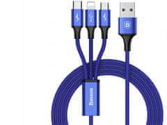 BASEUS Kabel 3v1 Micro USB TYPE-C Lightning pro chytrý telefon