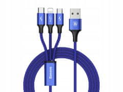 BASEUS Kabel 3v1 Micro USB TYPE-C Lightning pro chytrý telefon