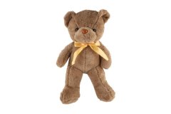 Teddies Medvěd/Medvídek s mašlí plyš 40cm hnědý