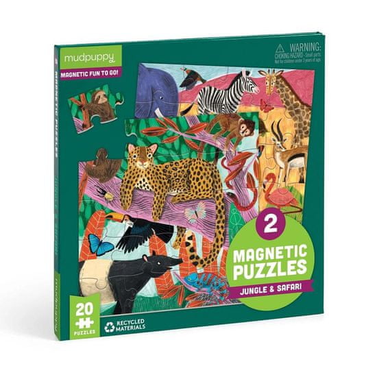 Mudpuppy Magnetické puzzle safari a džungle 2x20 dílků