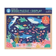 Mudpuppy Dřevěné puzzle život v oceánu + displej 100 dílků