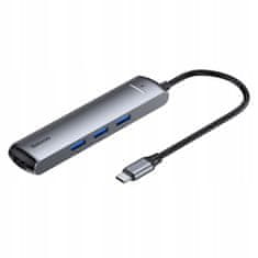 BASEUS HUB Adaptér 3x USB 3.0 HDMI 4K USB-C TYPE-C RJ45