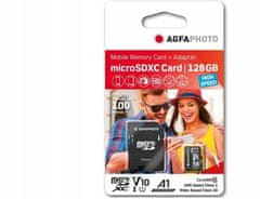 Agfaphoto Paměťová karta AGFA Micro SDHC 128 GB 100 MB / s U1 V10 + ADAPTÉR