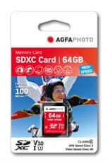 Agfaphoto PAMĚŤOVÁ KARTA AGFA SDHC 64GB TŘÍDA 30 100MB / s V30