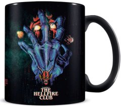 CurePink Keramický hrnek Netflix|Stranger Things: Klub Hellfire (objem 315 ml) černý