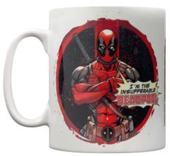 CurePink Keramický hrnek Marvel|Deadpool: Insufferable (objem 315 ml) bílý