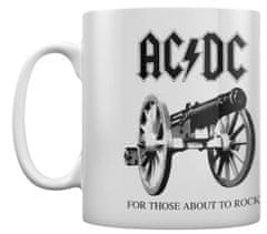 CurePink Keramický hrnek AC/DC: For Those About To Rock (objem 315 ml) bílý