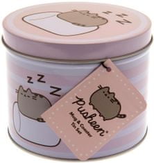 CurePink Dárkový set v plechové krabičce: Pusheen - Marshmallow (objem hrnku 370 ml)