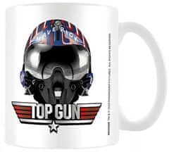 CurePink Bílý keramický hrnek Top Gun: Maverick Helmet (objem 315 ml)
