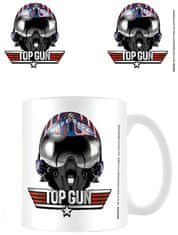 CurePink Bílý keramický hrnek Top Gun: Maverick Helmet (objem 315 ml)