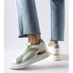 INNA Bílé a zelené boty se zlatými akcenty velikost 41