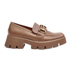 Dámské polobotky Loafer Khaki velikost 38