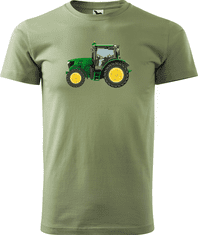 Hobbytriko Tričko s traktorem - Zelený traktor Barva: Tyrkysová (44), Velikost: 4XL
