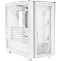 ASUS A21 CASE Transparent Glass WHITE, mATX, 2xUSB3.2, biela